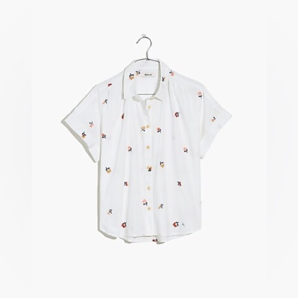 V-Neck Shirt in Cross-Stitch Floral M - Picture 3 of 11